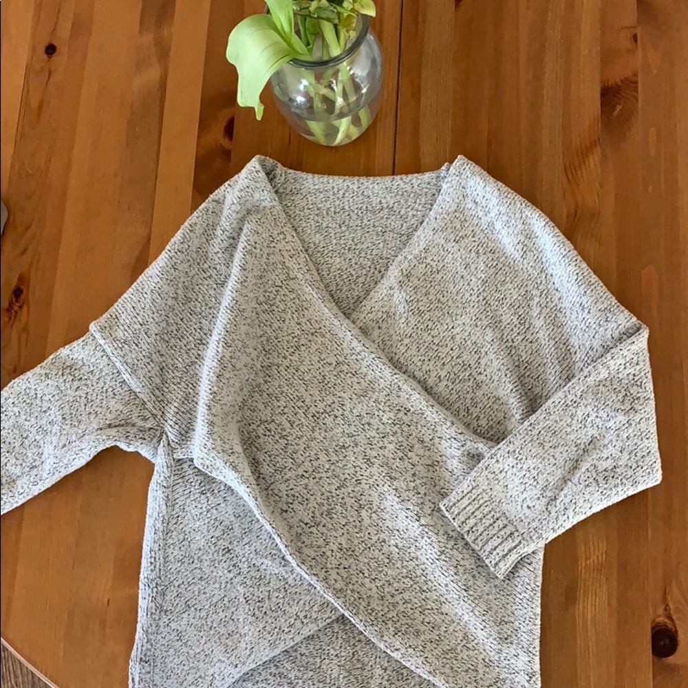 Wrap v neck sweater